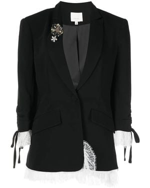 Cinq À Sept Roxie Lace-Trim Blazer - Black