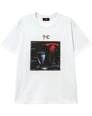 THUG CLUB Graphic-Print Logo-Plaque T-Shirt - White