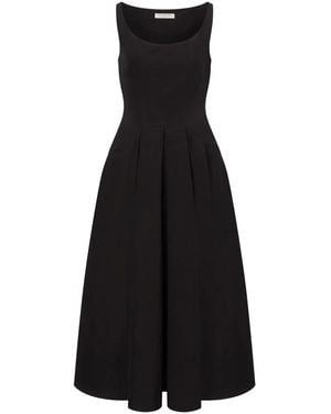 Philosophy Di Lorenzo Serafini Mid-Calf Dress With Fitted Bodice - Black