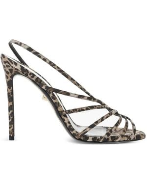 ALEVI Animal-Print Transparent-Panel Sandals - White