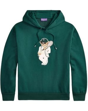 Ralph Lauren Embroidered-Bear Hoodie - Green
