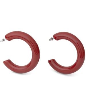 Neeka Studios Big Bold Hoop Earrings - Red