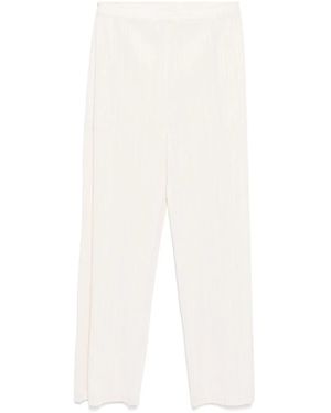 Pleats Please Issey Miyake Pantaloni Plissé - Bianco