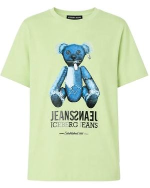 Iceberg Teddy Bear-Print T-Shirt - Green