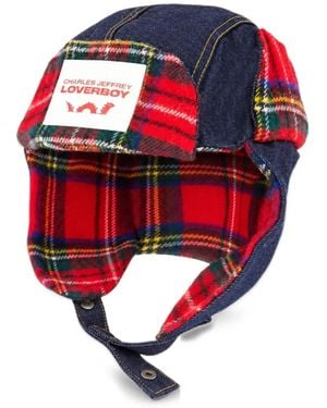 Charles Jeffrey Berretto Con Inserti Tartan - Rosso