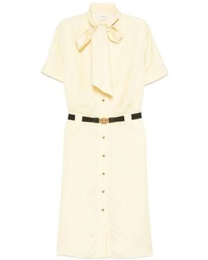 Versace Greca-Jacquard Midi Shirt Dress - White