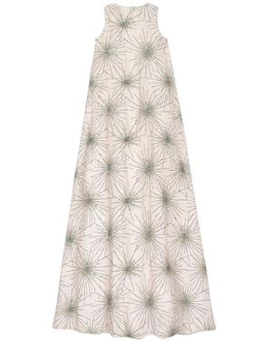 Psophia Patterned-Print Maxi Dress - White