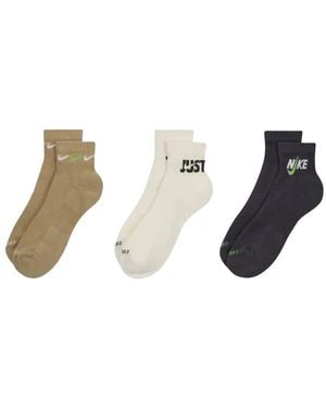 Nike Cushioned Ankle Socks (Pack Of Three) - Metallic
