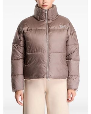 EA7 Natural Ventus7 Padded Bomber Jacket - Brown