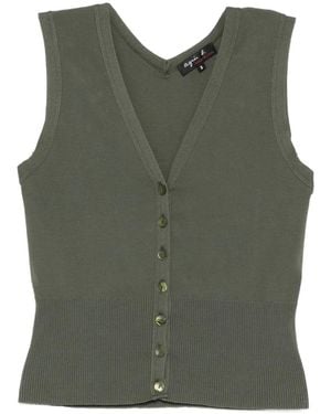 agnès b. V-Neck Sleeveless Top - Green