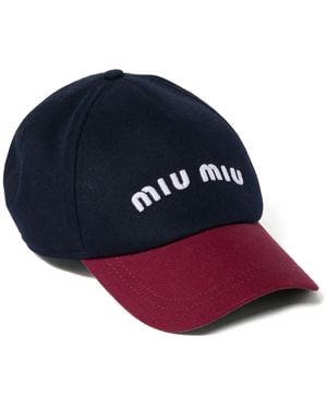 Miu Miu Gorra de béisbol Drill - Azul