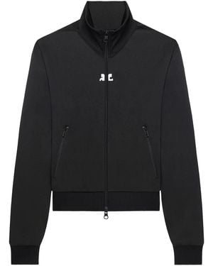 Courreges Sporty Jacket With Stylish Logo Zip - Black