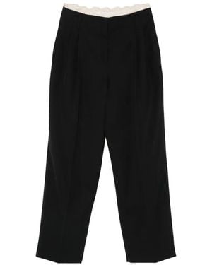 Magda Butrym Crochet-Trim Belted Pants - Black