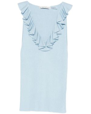 Alice + Olivia Ruffled Tank Top - Blue
