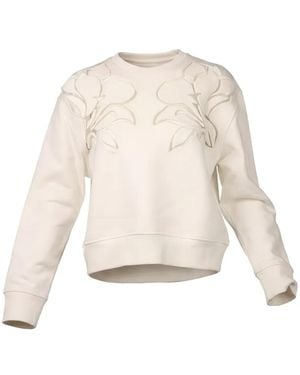 Valentino Garavani Floral-Appliqué Sweatshirt - Natural