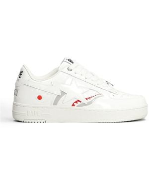 A Bathing Ape Bape Sta Shark Sneakers - White