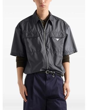 Prada Short-Sleeved Light Re-Nylon Shirt - Grey