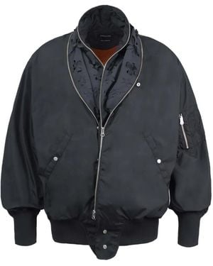 JUNTAE KIM Laser-Slashed Bomber Jacket - Gray