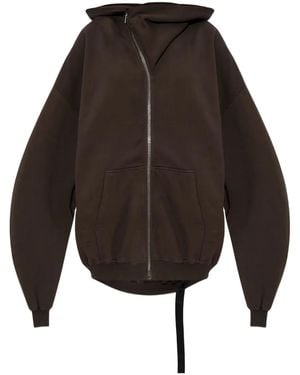 Rick Owens Felpa Con Cappuccio E Zip - Blu