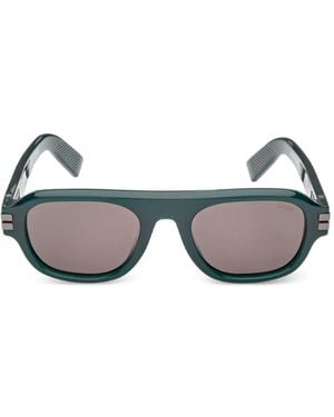 ZEGNA Geometric-Frame Sunglasses - Grey