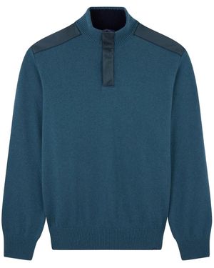 Paul & Shark X Loro Piana Half-Zip Jumper - Blue