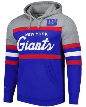 Mitchell & Ness Nfl Giants Striped Hoodie - Blue