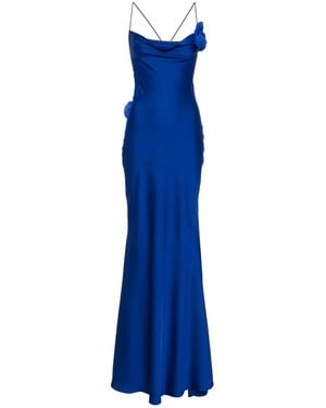 Parlor Floral-Appliqué Maxi Dress - Blue
