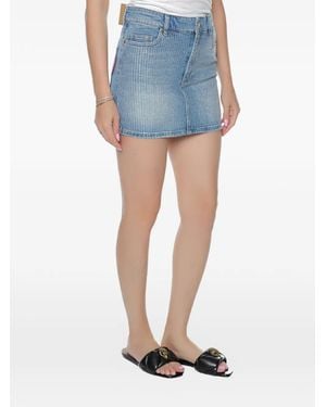 Just Cavalli Rhinestone-Embellished Denim Mini Skirt - Blue