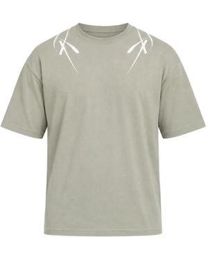 Exit Society Graphic-Print Drop-Shoulder T-Shirt - Gray