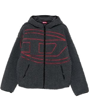 DIESEL S-Zat Teddy Zip Hoodie - Grey
