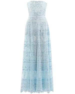 Saiid Kobeisy Vestido largo con cuentas bordadas - Azul