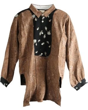 Commun's Floral Print Buttoned Shirt - Brown