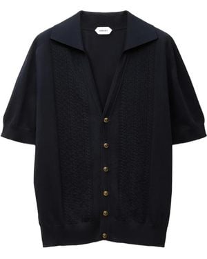 Versace Strickpolo Aus Seide Und Baumwolle - Blau