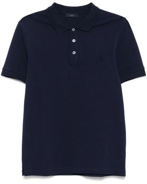 Fay Piqué-Weave Polo Shirt - Blue