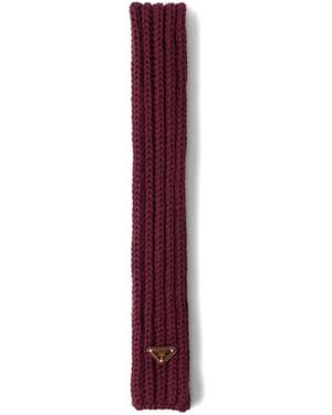 Prada Enamelled Metal Rib Knit Scarf - Purple