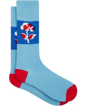 Paul Smith Chaussettes À Fleurs - Blue