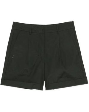 Max Mara Ubino Pleated-Front Cuffed-Hem Shorts - Black