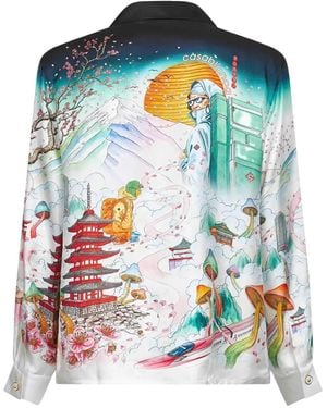 CASABLANCA Multicolour Silk Casual Shirt - White