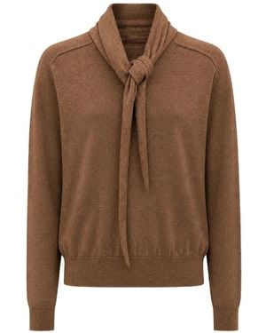 Nicholas Tie-Neck Jumper - Brown