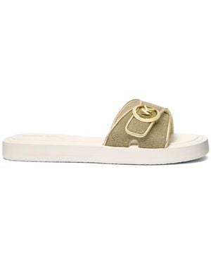 Michael Kors Logo Pool Slide Sandals - Metallic