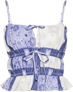 We Are Kindred Celeste Linen Top - Blue