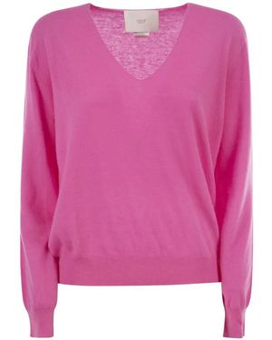 Vanisé V-Neck Cashmere Sweater - Pink