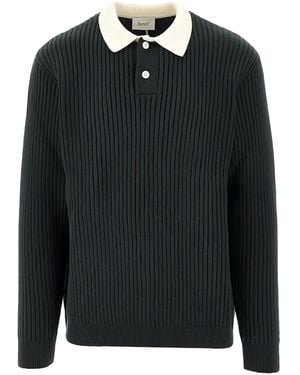 Forét Ribbed Polo Shirt - Black