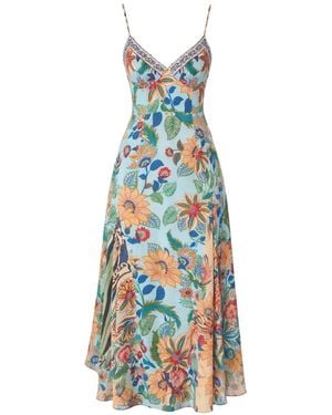 FARM Rio Delhi Floral Sleeveless Maxi Dress - Blue