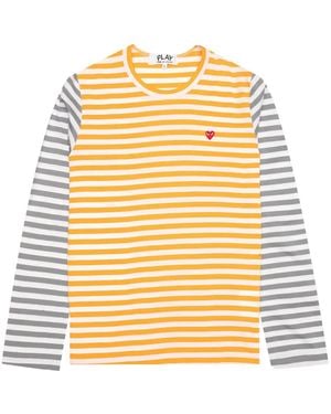 COMME DES GARÇONS PLAY Striped Long-sleeve T-shirt - メタリック