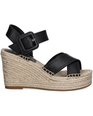 BOSS Cross-strap wedge espadrilles - Negro