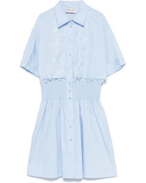ERMANNO FIRENZE ショートスリーブ ワンピース - ブルー