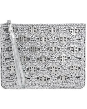 Rabanne Raffia Clutch Bag - Grey