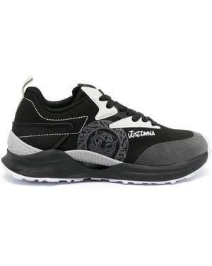 Just Cavalli Lace-Up Panelled Trainers - Black