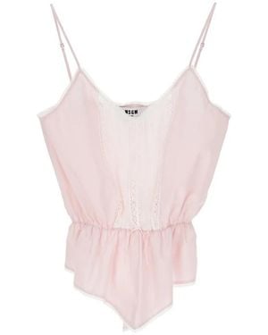 MSGM Lace Camisole Top - Rose